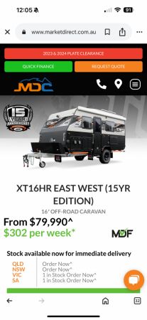 2024 MDC XT16HR EAST WEST Off Road Caravan image
