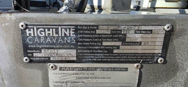 2017 Highline The Beast Green Off Road Caravan REAR CLUB image