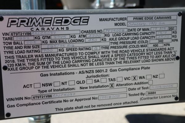 2025 Prime Edge Odyssey 19'6 Off Road Caravan image