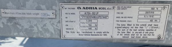 2018 Adria Altea 552 Up Sport Touring Caravan image