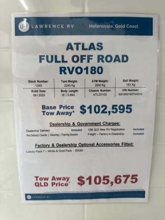 2025 Atlas Caravans Rvo Off Road Caravan 180RD image