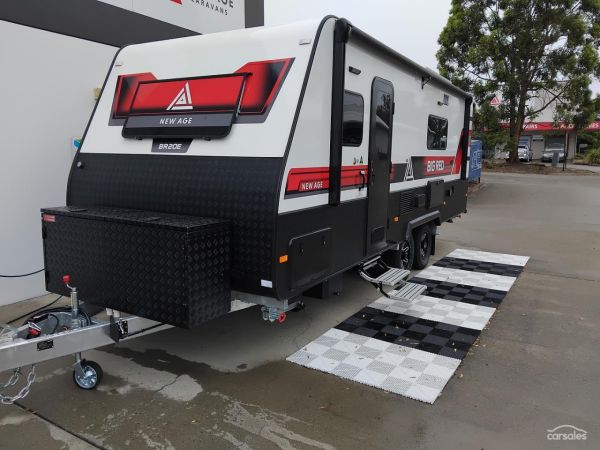 2026 New Age Caravans BIG RED 20ft Slide out couples van Full Ensuite/Composite image