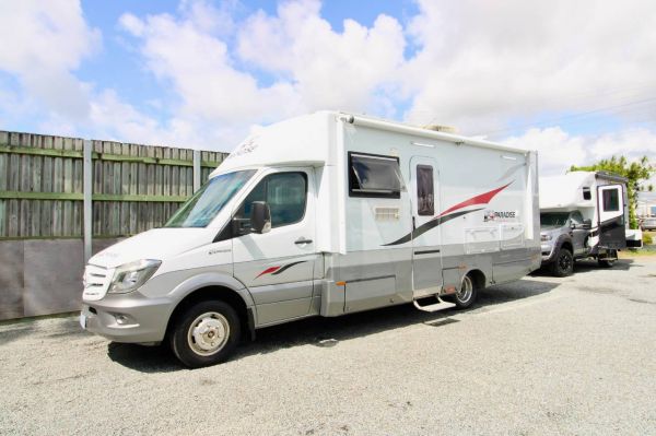 2017 Paradise Inspiration Lite Deluxe Mercedes Big Slide Out Motorhome image