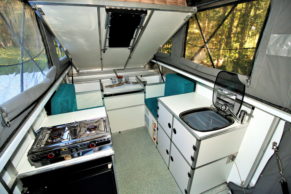 The exterior is great but check out the cream inside this all in one solution to your camping needs