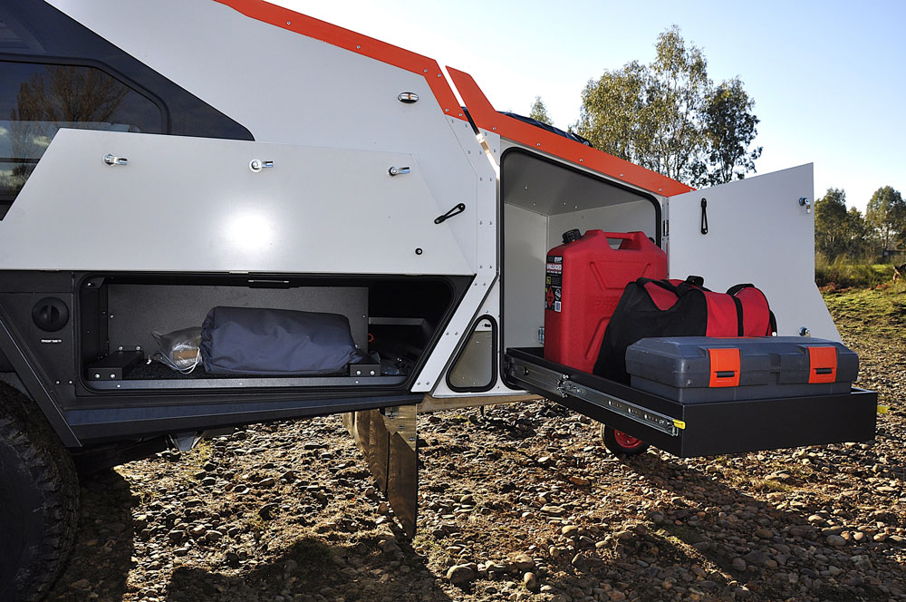 You can carry plenty of gear in this pretty easy front boot container