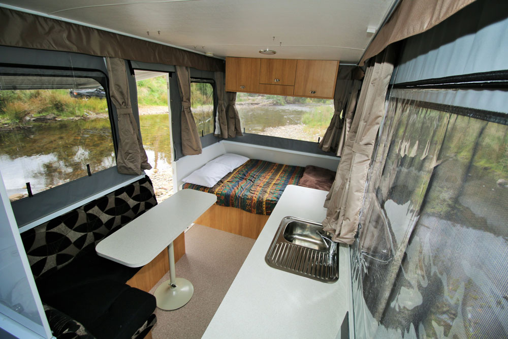 It's not a double bed, it's a Queen plus a drop-down dinette for a great night's sleep in the bush - Crown St